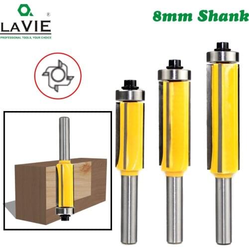 1pc 8mm Flush Trim bit Z4 Pattern Router Bit Top & Bottom Bearing Bits Milling Cutter For Wood Woodworking Cutters