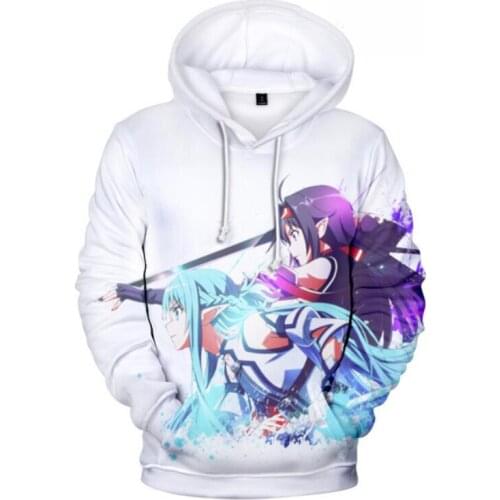 Hot Sale Aikooki Sword Art Online 3D Hoodie Men Women Harajuku Pullovers Cute Anime Sword Art Online Mens Sweatshirts Oversized