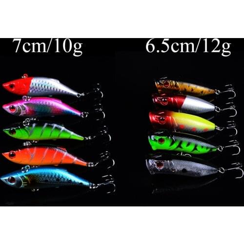 Hot Sale Mixed 2 Models Isca Sport&entertainment Fishing Lure Popper VIB Pesca wobbler crankbait With 3D Eyes