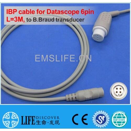 Datascope 6pin IBP cable for B.Braud disposable pressure transducer