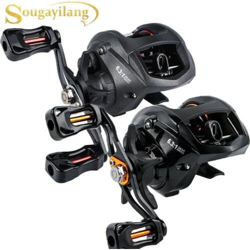 Sougayilang High Quality Baitcasting Fishing Reel Precision Machined Low Noise 12+1 Stainless Steel Ball Bearing Fishing Wheel