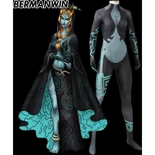 BERMANWIN High Quality 3D Printed Twilight Princess Midna Cosplay Costume Twilight Princess Spandex Women Superhero Bodysuit