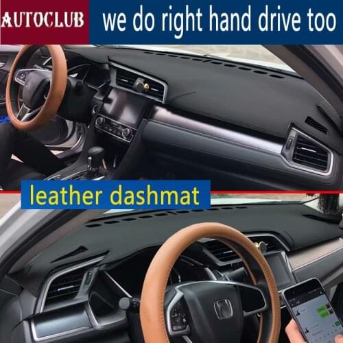 For Honda civic sedan 2016-now 10th generation Leather Dashmat Dashboard Cover Pad Dash Mat SunShade Carpet Cover 2017 2018 2019