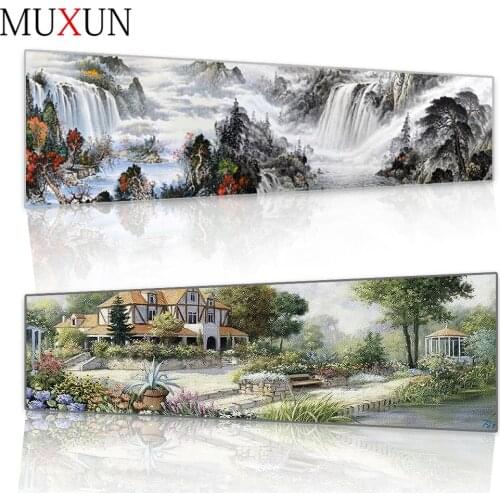 Muxun Diamond Painting Spring Scenic Full Circular Diamond Of Rhinestones Embroidery Cross Stitch Wall Sticker Home Decor Sp226