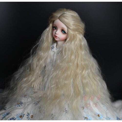 New 1/3 1/4 1/6 Bjd Wig High temperature fiber Fashion SD DD doll wig Golden black red Wavy curly long hair Wigs for dolls