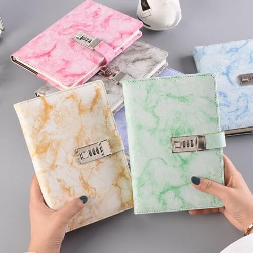 New Password Marble Texture PU leather candy color planner diary weekly plan notebook school office supplies cute stationery