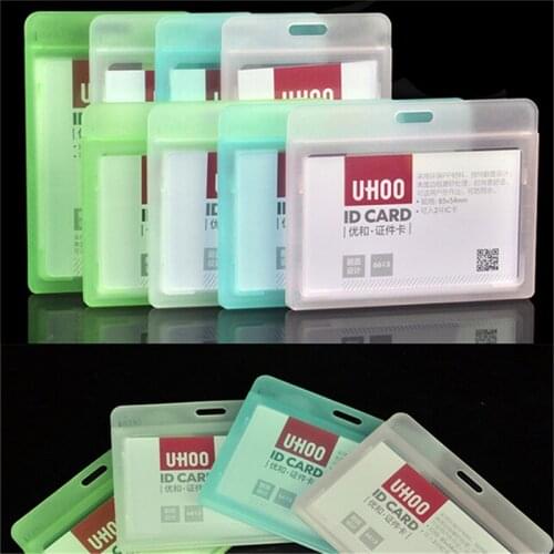 Plastic Transparent Badge Holder Waterproof Design Creative Work Reel Card Case Name Tag Work Permit Badge