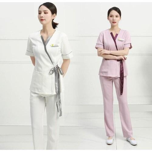 Beauty Salon Work Clothes Women Summer Beautician Work Clothes Set Fashion Spa Uniform Set Manicurist Uniform