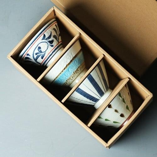 Hand Painted Underglaze Rice Bowl Japanese Ceramic Soup Bowl Practical Tableware For Girlfriend Housewarming New Home Gift