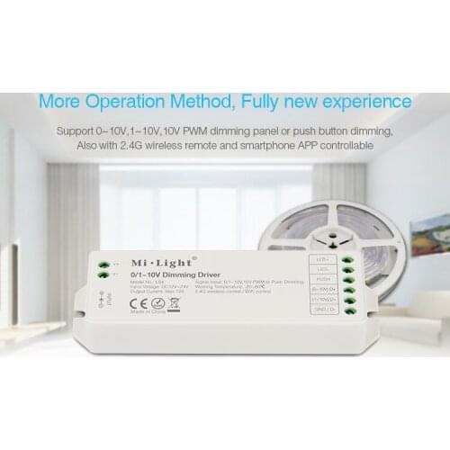 Milight 100~220V AC 1-Channel 0~10V Panel Dimmer use with wifi remote controller brightness adjust for single color led light