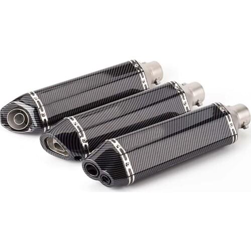 51MM Universal Motorcycle Exhaust Pipe Muffler Racing Escape Exhaust Moto For Yamaha R15 TMAX500 CB400 ER6N CB650 with Sticker