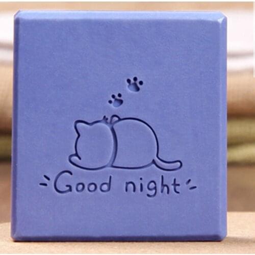 Lucky Cat Pattern Stamp Home Cleaning Natural Seal Acrylic Transparent Imprint Soap Stamp For Diy Handmade Making Chapter