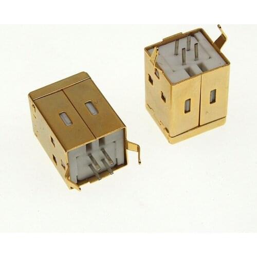10pcs B female vertical D type BF 180 degree square port USB socket printer socket / interface