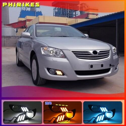 2PCS LED Daytime Running Light For Toyota Camry 2006 2007 2008 DRL Cover Fog Lamp Car-Styling External Front Fog Lamp