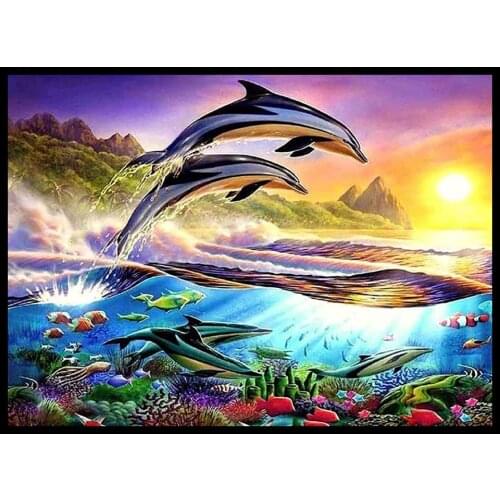 30x40 Round Diamond diy diamond painting 5d for home decor Diamond Painting Animals For Living Room Decoration