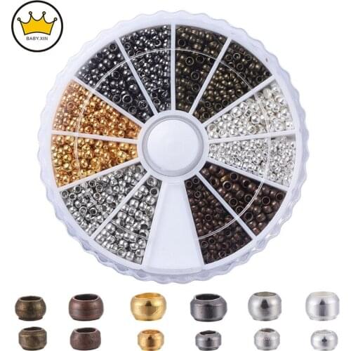 6 Colors/Box Mixed 2mm 2.5mm Round Copper End Beads Crimp Beads Stopper For Bracelet Necklace Locator DIY Jewelry Findings