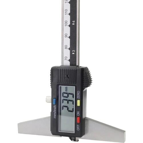 0-150mm 6" Stainless Steel Metric Imperial Digital Depth Vernier Caliper Micrometer Electric Digital Depth Gauge