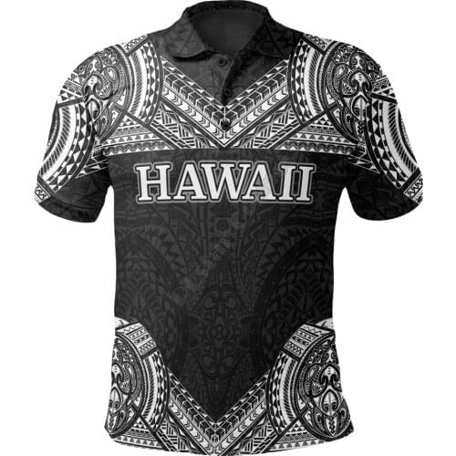Hawaii Polo Shirt Turtle Polynesian Patterns 3D Printed Polo Shirt Men Women Short Sleeve Summer T-shirt