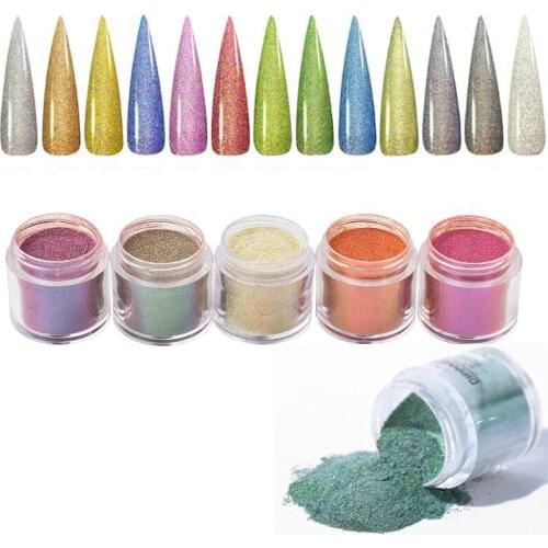 2019 NEW 13 Colors Holographic Powder Dip Nail Powders Revel Nail Dipping Powder 10ML Jar Nail Dipping Powder Kits(Without Lamp)