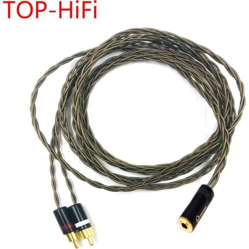 TOP-HiFi 3.5mm Stereo Female to 2 RCA Male Cable Nordost Odin Siver Plated 3.5mm TRS to Double RCA Male Audio Aux Cable