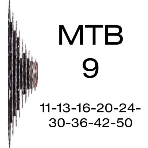 ZTTO Mountain Bike 9 velocidad Cassette 11-50t Wide Ratio MTB Bicycle 9s Freewheel 3 Compatible with M430 m4000 m590