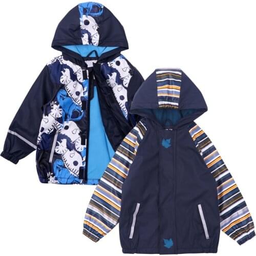 2020 Rain Boys Jacket PU Velvet Kids Raincoats Waterproof Poncho Children Outerwear Cartoon Windproof Outdoor Coats