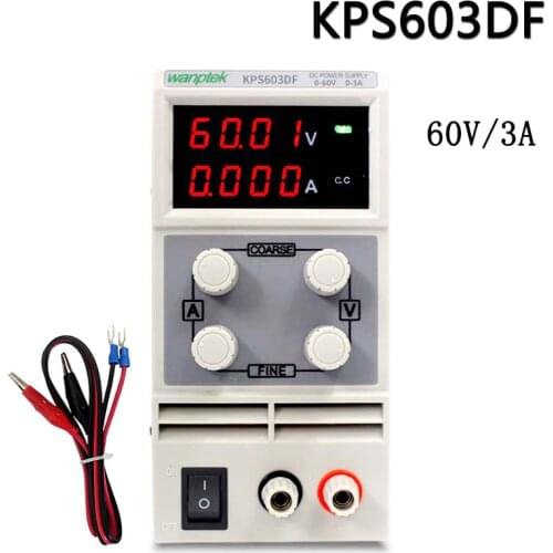 KPS603DF Adjustable High precision double LED display switch DC Power Supply protection function 60V3A