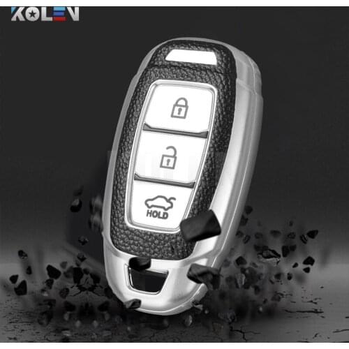 TPU+PU Car Remote Key Cover Case For Hyundai i30 ix35 Solaris KONA Encino Azera Grandeur Accent Ig Fe TM Palisade Protect Shell
