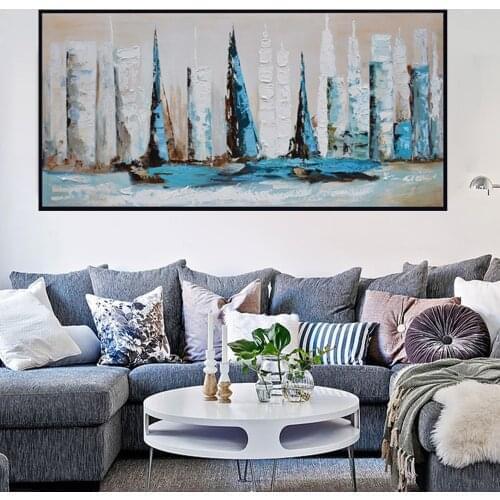 GATYZTORY Frame Abstract Sailing Boat DIY Painting By Numbers Landscape Modern Wall Art Canvas Painting For Living Room Artwork