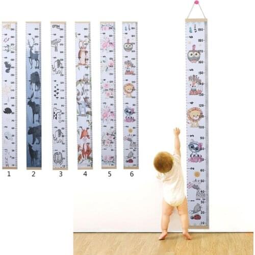 Baby Growth Chart Canvas Wall Hanging Measuring Rulers for Kids Boys Girls Room Decoration Nursery Removable Height Growth Chart