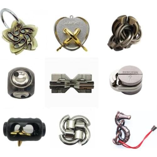 2021 New IQ Metal Brain teaser Puzzles Game Toys for Children Adults