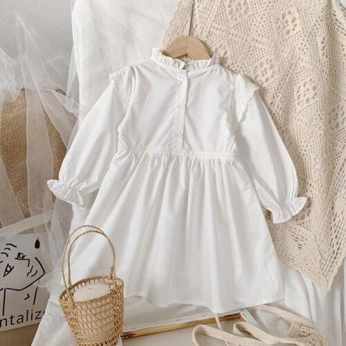 2020 Autumn Casual Solid Girls Dress Lace Kids Dresses For Girls High Quality Fashion Girl Clothes