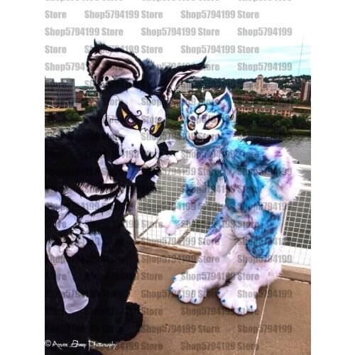Customised # black FOX HUSKY Dog Furry Fursuit Suit Costume Cosplay Animal Party Fancy Dress Carnival Birthday Gift