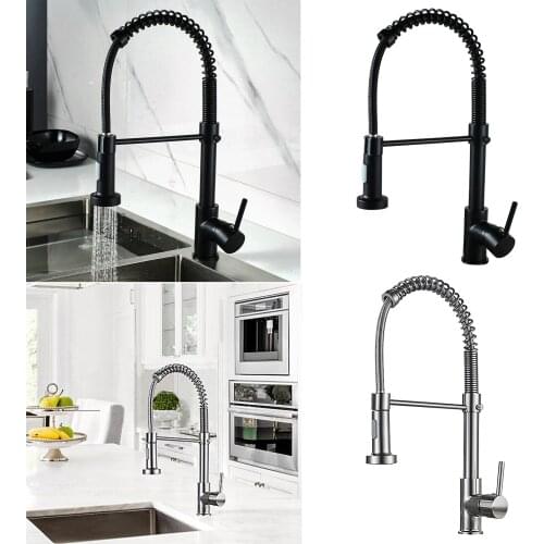 Swivel Sink Mixer Sprayer Modern Kitchen Tap Single Lever Dual Ways Spout Pull