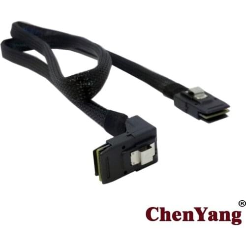 Cablecc 1.0m SFF 8087 Mini SAS 4i 36 Pin to SFF 8087 Mini SAS 36pin 90D Right Angled Cable