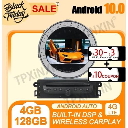 PX6 Android 10.0 4G+128G Carplay IPS For BMW Mini 2006-2013 Multimedia Player Stereo Tape Recorder GPS Navi Auto Radio Head unit
