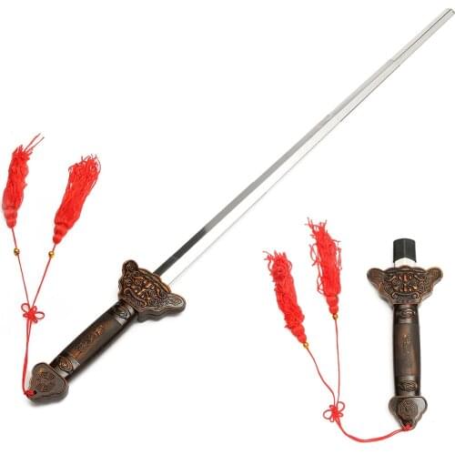 86CM Telescopic Kung Fu Taichi Sword Swallowing Sword Practice Magic Performance Training Trick Props Taiji Fitness Swords