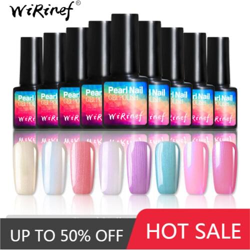 WiRinef 8 Colors 2018 New Product Pearl Nail Glue UV Led Lamp Nail Art Soak Off UV Gel Lacquer for Summer