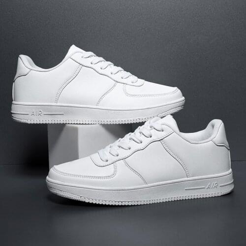 Women Casual Shoes White Sneakers Walking Shoes Big Size 38-48 Lace Up Unisex Flats Comfortable Lady Sporting Shoes Solid Color