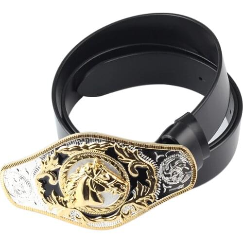 Golden horse pure leather belt Big agio decorative Genuine leather belt