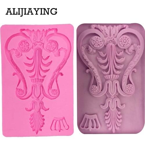 M1280 1Pcs Crown lace border silicone sugar mold flower cake decorating tools Fondant chocolate dessert tool
