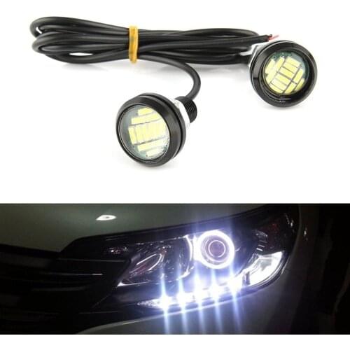 2pcs Car White Eagle Eye LED DRL Reverse Backup Turn Signal Daytime Running Light for Car Motorcycle External Accessories