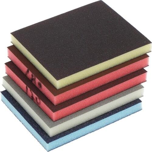 2pcs/Lot Polishing Sanding Sponge Block Pad Sandpaper Assorted Abrasive Tool 120-1000grit Random Color