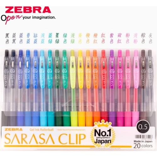 20Colors /Zebra JJ15 SARASA Clip Press Colorful Neutral Pen Gel Ink Pen Writing Pen 0.5mm Japan Set Send New Packaging