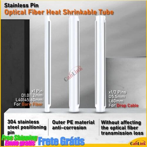 200pcs/lot 40mm 45m 60mm Fiber Optic Fusion Protection Splice Sleeves Heat Shrink Tube Fiber Optic Hot Melt Tube For Drop Cable