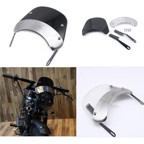 5-7 Inch Motorcycle Retro Cafe Racer Headlight Windshield Windscreen Wind Deflector for Yamaha XJ 400 XJ 600S Diversion XJR 1200