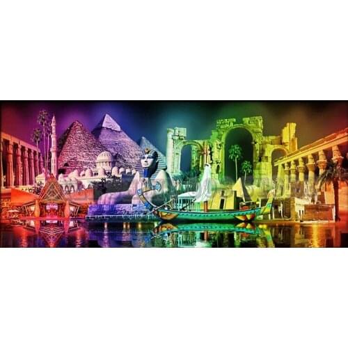 5D DIY Full Diamond Painting Landscape Egyptian pyramids, sphinx Full Drill Diamond Embroidery Cross Stitch Wall Sticker Gift