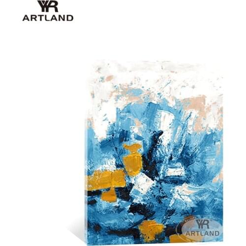 Pure Hand drawn abstract oil painting on canvas Nordic art blue landscape acrylic picture wall decor for living room Entrance