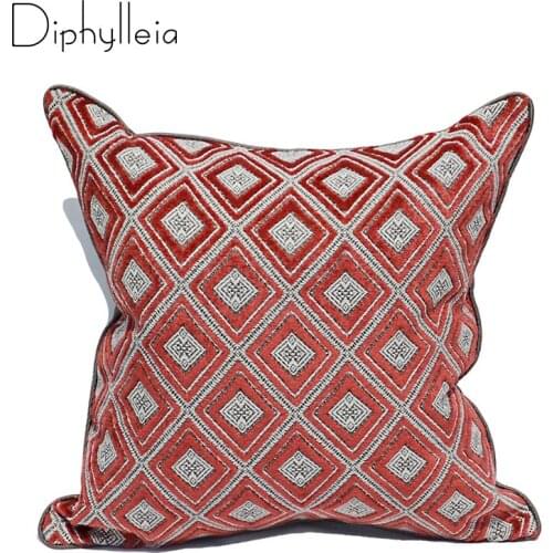 Diphylleia Italian Style Sofa Pillow Cover Modern Model Room Hotel Living Room Red Thick Plush Chair Cushion Cover Luxury