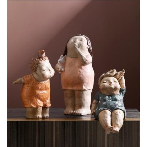 European Fat Girl Resin Accessories home livingroom Table Sculpture Decoration Childrens Room Desktop Statue Figurines Crafts